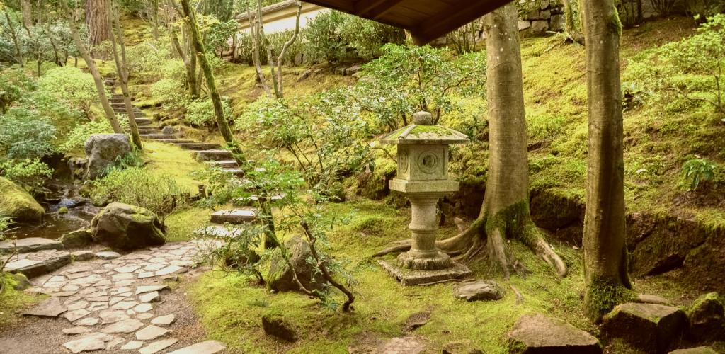 A trail at the Japanese Garden in Portland, Oregon.